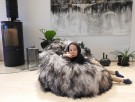 Sekkestol / Bean Bag av Islandsk saueskinn- farge Silver DT thumbnail