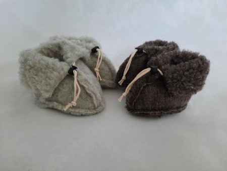 Tøfler Baby Slippers Natural - Merinoull