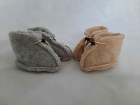 Tøfler Baby Slippers Natural - Merinoull