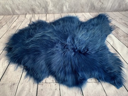 Ekte Islandske Saueskinn i Navy Blue farge -langhåret